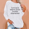 thumbnail image 2 of Babysbule Womens Hoodless Sweatshirt Women Casual Full Sleeve Round Neck Tops Loose Letter Print Graphic Sweatshirt, 2 of 6