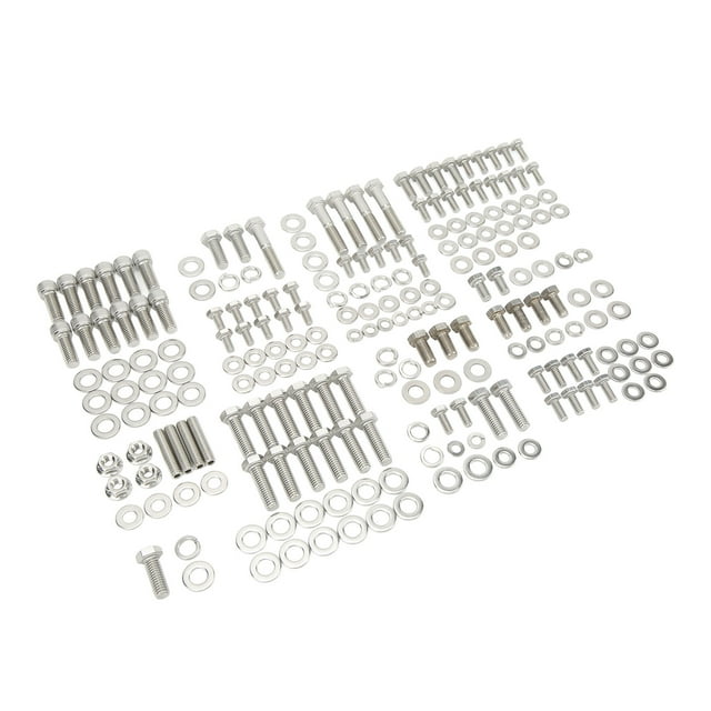 Engine Hex Bolt Kit, Stable Performance High Strength 211pcs Anti Deformation Stainless Steel Small Block Engine Bolts Nut Kit For SBC 265 283 305 327 350 400 ANGGREK Otros