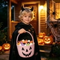 thumbnail image 2 of Halloween Candy Basket Woven Bin with Handles, Cute Candy Bowl for Outdoor Storage Home Organizer, Soft Basket to Fill, Decorative Container for Daily Use and Gift Giving, Fall Decor for Home, 2 of 5