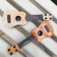 thumbnail image 3 of Cheers.US Kids Toy Ukulele Kids Guitar Musical Toy 4 Steel Strings with Pick Kids Play Early Educational Learning Musical Instrument Gift for Preschool Children Ages 3-6(Wooden Color), 3 of 7