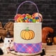 thumbnail image 1 of Cesta de Almacenamiento de Lino Sintético con Diseño Bordado de Fantasma y Calabaza con Temática de Halloween, Ideal para Decoración de Interiores y Exteriores En Centros Comerciales., 1 of 6