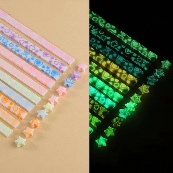 RKZDSR Origami Paper, 8.6 x 2 in, 210 Sheets, Luminous Star Paper Strips