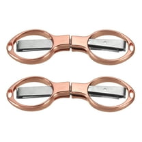 Uxcell Folding Scissors Portable Travel Mini Scissors Glasses-Shape Shear for Outdoor Fishing Craft, Rose Gold 2 Pack