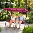 thumbnail image 4 of Outsunny 3-Seat Porch Swing with Canopy Outdoor Swing Chair w/ Rattan Seat, 4 of 10