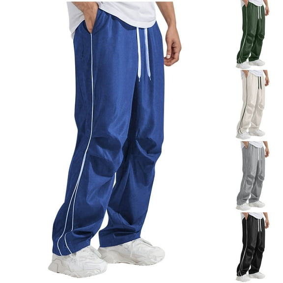 DDAPJ pyju ! Mens Drawstring Sweatpants Side Striped Casual Athletic Pants Baggy Track Pants with Pockets Army Green M