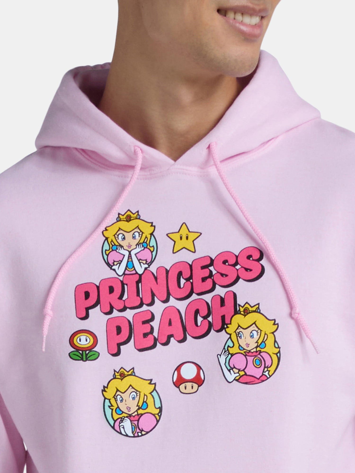 Super Mario Men's and Big Men's Princess Peach Graphic Hoodie, Sizes S- 3XL