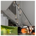 thumbnail image 3 of 5 Light Cluster Pendant Light, Brass Chandelier Adjustable, Modern Raindrop Kitchen Island Lighting, Foyer Stairwell Hanging Lights, E12 Bulbs Required, 3 of 6