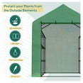 thumbnail image 3 of Walk-in Greenhouse for Outdoors with Roll-up Zipper Door, 18 Shelves, PE Cover, Small & Portable Build, Heavy Duty Humidity Seal, 95.25" x 70.75" x 82.75", Green Green + POLYETHYLENE, 3 of 9