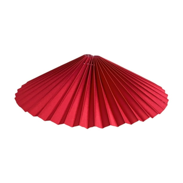 Pantalla de lámpara plisada, cubierta de repuesto para lámpara, decoración del hogar, cubierta moderna para estudio. Rojo