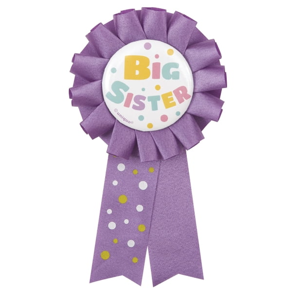 Purple Big Sister Baby Shower Award Ribbon Polka Dots Party Supplies Walmart Com Walmart Com