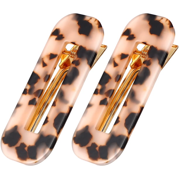 2 pinzas para el pelo con ácido acético y diseño de leopardo para mujeres y niñas.