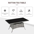 thumbnail image 4 of Outsunny Table de Salle à Manger en Rotin pour Patio avec Dessus en Verre Trempé, Tablette de Rangement, 4 of 10