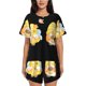 thumbnail image 1 of Balery Bee Happy Sunflower Gnomes Conjunto de Pijama para Mujer con Estampado, Dos Piezas de Manga Corta y Shorts, Ropa de Dormir Suave con Cuello Redondo y Bolsillos-Small, 1 of 6