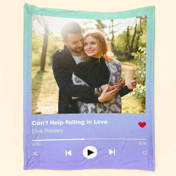 Customized Blanket With Your Favorite Song - Personalized Photo Blanket . personalized valentines gift for her him husband wife boyfriend girlfriend fiancee fiancée bride groom