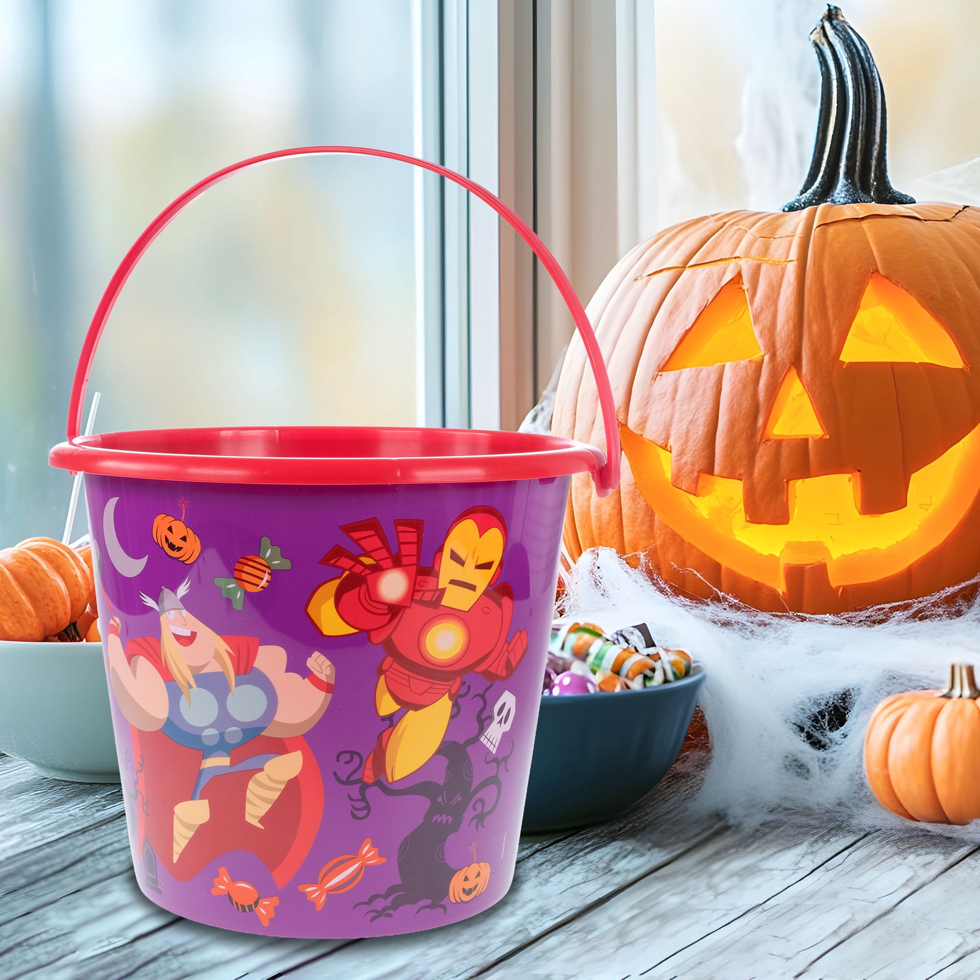 Marvel Spider-Man Halloween Trick-or-Treat Pail with Character Art