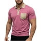 thumbnail image 1 of Camisas de Manga Corta de los Hombres Casual Color Bloqueado Botón de Solapa de Bolsillo Casual Top Transpirable, Manga Corta Tops de Verano para el Ejercicio, 1 of 6