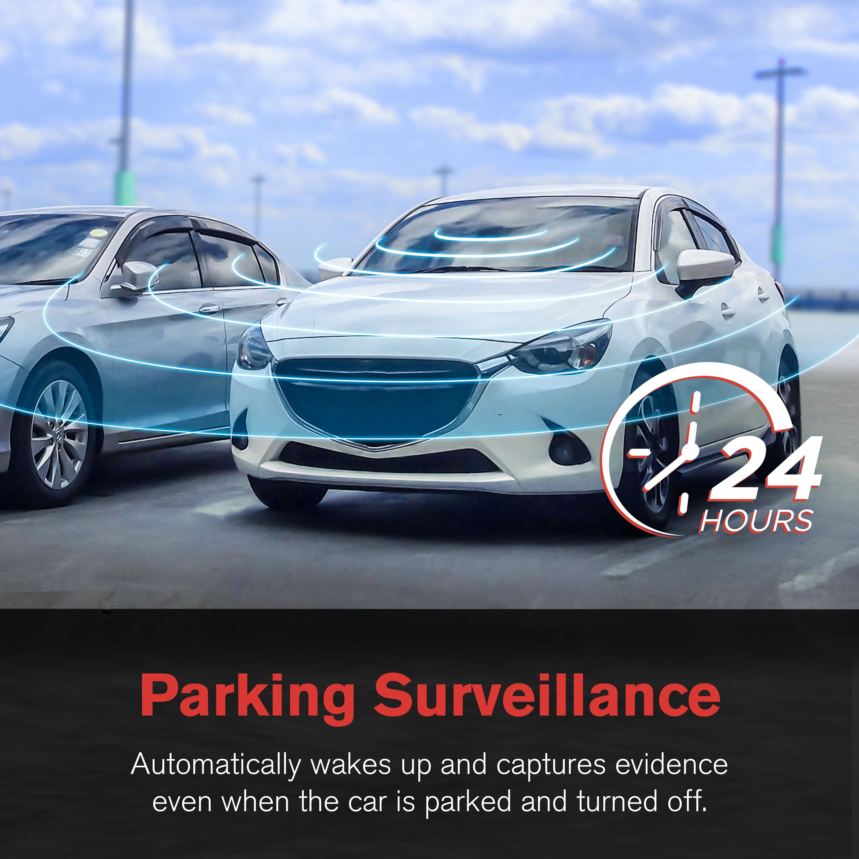 YADA Roadcam 1080p Compact Dash Cam with G-Sensor Smart Collision Detection, Motion Sensor Built-in, Full-HD Night Parking Surveillance, Easy Windshield Mount, BT533146F, YADA 1080P ROAD CAM GEN 2