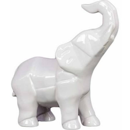 Urban Trends Collection Ceramic Elephant Figurine Gloss Finish Urban Trends Collection Ceramic Elephant Figurine Gloss Finish White