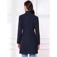 thumbnail image 3 of DARING DIVA Women's Stylish Peacoat Wrap Collar 2024 Winter Trench Long Coat S Dark Blue, 3 of 7