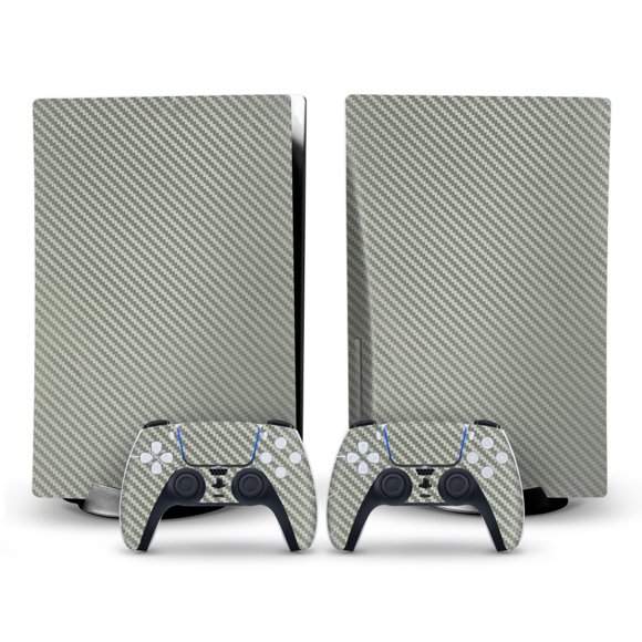 Aihome Autocollants Gris en Fibre de Carbone pour Console et Manette PS5