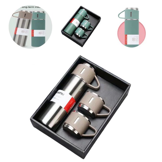 Tasse à Eau 500ml Grande Capacité Étanche en Acier Inoxydable Double Couche pour Café sous Vide Cadeau