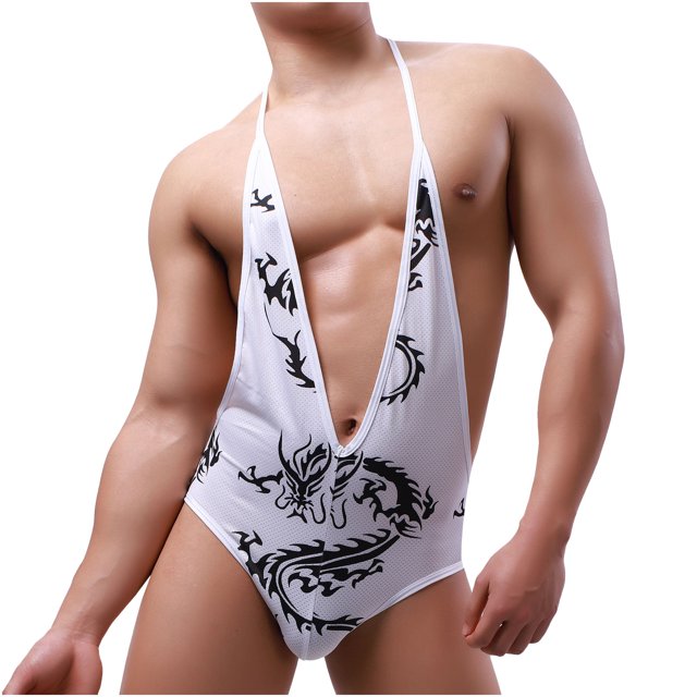 LSLJS Men Combinaison Sculptante Mode Décontractée Imprimée Sexy Underwear, Mens Underwear
