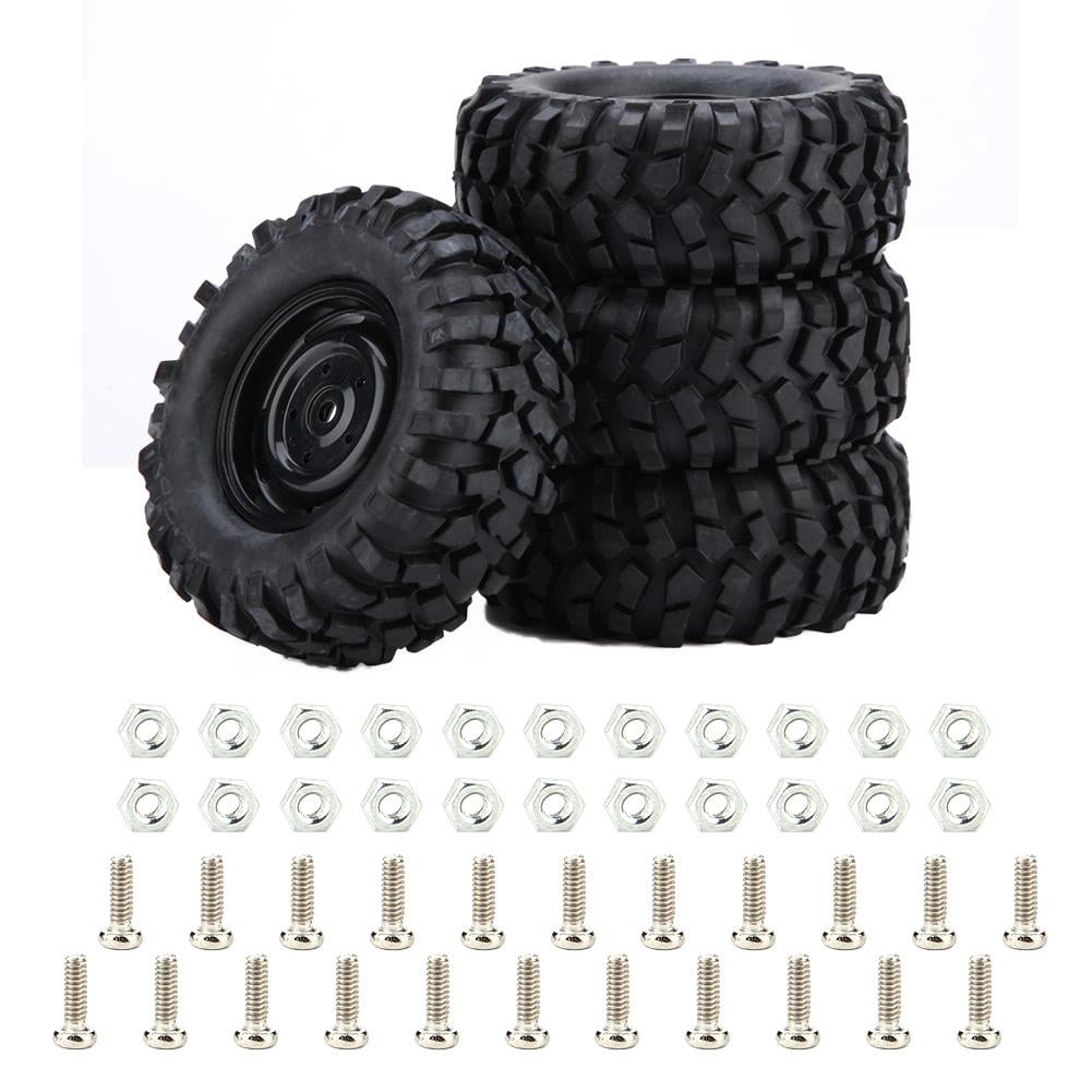 4 Pcs Wheel Tyre Rubber Tires for 1/10 Scale Remote Control Crawler Car Truck Black Dilwe RC Car Tire