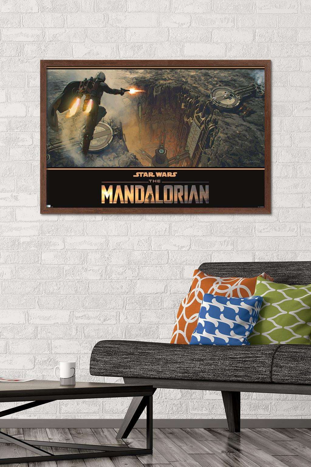 Star Wars: The Mandalorian Season 2 - Base Battle Wall Poster, 22.375" x 34", Framed