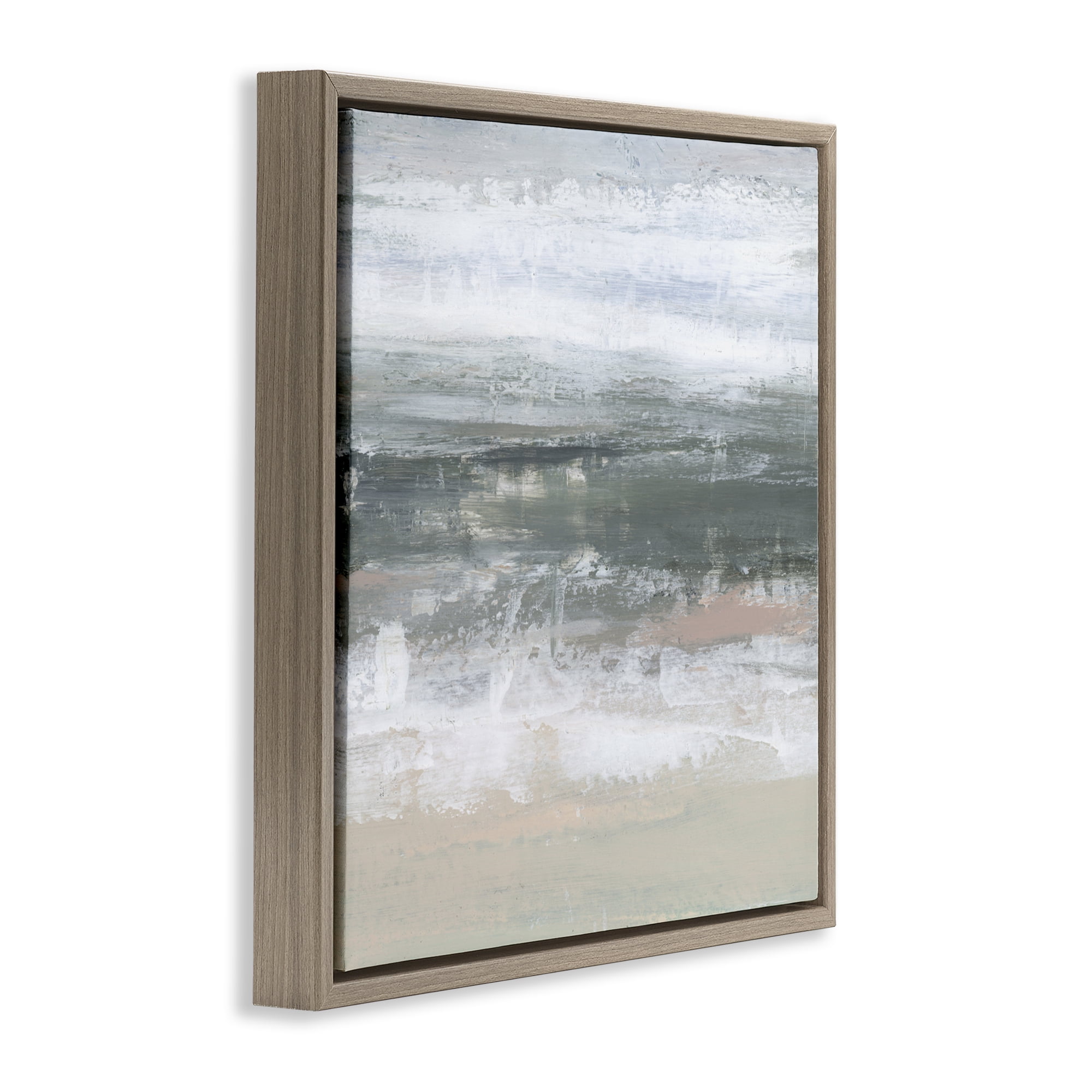 Stupell Industries Subdued Pastel Tides Brown Framed Floater Canvas Wall Art, design by Ethan Harper