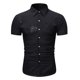 thumbnail image 1 of Camisa de manga corta con estampado floral de ajuste delgado para negocios con botones informales para hombres Pompotops  oipoqjl47607, 1 of 4