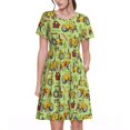 thumbnail image 1 of Disketp Cute Tractor para Vestido de Manga Corta para Mujeres, Vestidos de Verano para Mujeres, Casual y Holgado para la Playa, 1 of 6