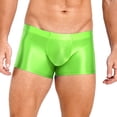 thumbnail image 5 of Swimwear Mens Low Rise Glossy Boxer Briefs Underwear Solid Color Boxer Bottom Low Rise Underpants Male Swimming Shorts Trunks Blue M, 5 of 5