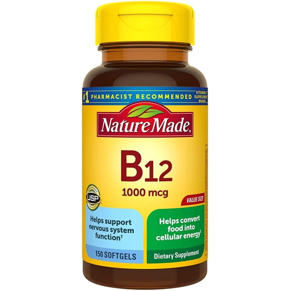Nature Made Vitamin B12 1000 mcg Softgels, 150 Count Value Size for Metabolic Health