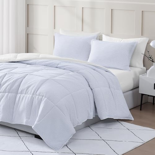 Bare Home Set copripiumino, per letto matrimoniale, ultra morbido, alternativa alla piuma d'oca, serie Premium 1800, 6,4 Tog, per tutte le stagioni, set copripiumino (matrimoniale, blu scuro