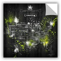 'Dark Storm: Lime Green' Removable Wall Art Mural