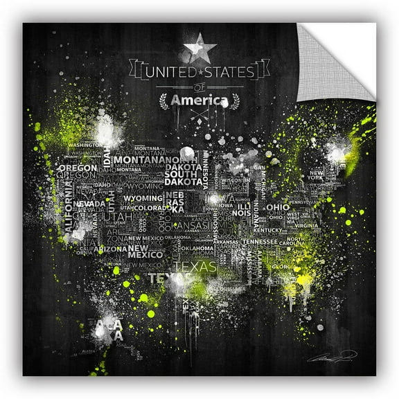 'Dark Storm: Lime Green' Removable Wall Art Mural