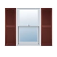 thumbnail image 1 of 14 1/2"W x 55"H Lifetime Vinyl, Custom Cathedral Top Center Mullion, Open Louver Shutters, w/Shutter-Loks (Per Pair), Burgundy Red, 1 of 12