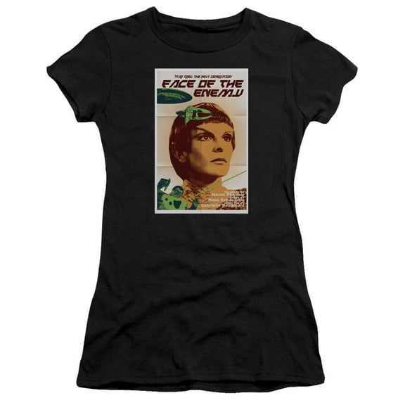 Star Trek Tng Season 6 Episode 14 Junior Women's Sheer T-Shirt Black