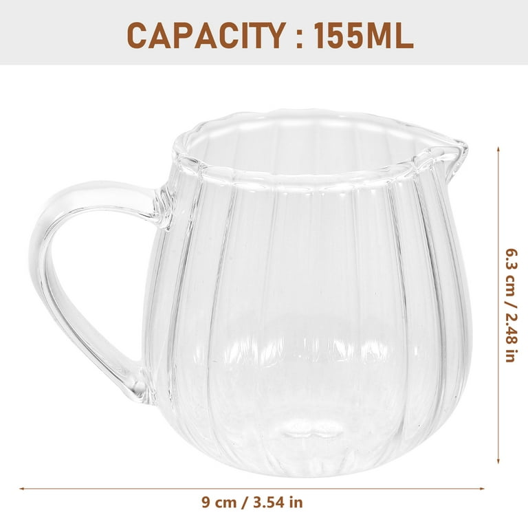 NUOLUX Glass Creamer Pitcher Cup Coffee Creamer Jar with Pour Spout Mini  Glass Milk Jug(155ml)