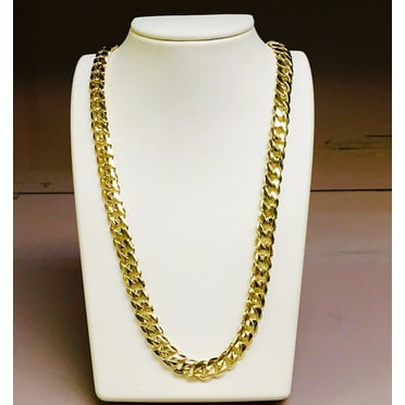 Solid Gold Handmade 10mm Miami Cuban Link Necklace, 26