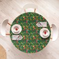 thumbnail image 4 of Ambesonne Christmas Fitted Round Tablecloth, Xmas Accessories Pine, 45"- 56" Diameter, Dark Green Brown and Red, 4 of 5