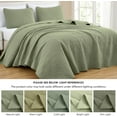 thumbnail image 5 of Chezmoi Collection Luca 3-Piece Oversized Bedspread Set, Queen Size, Sage Green, Summer Quilt Lightweight Microfiber Bedspread 100 x 106, Floral Medallion Pattern Coverlet for All Season, 5 of 9