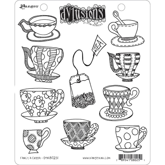 Dyan Reaveley's Dylusions Cling Stamp Collections 8.5"X7"-Fancy A Cuppa