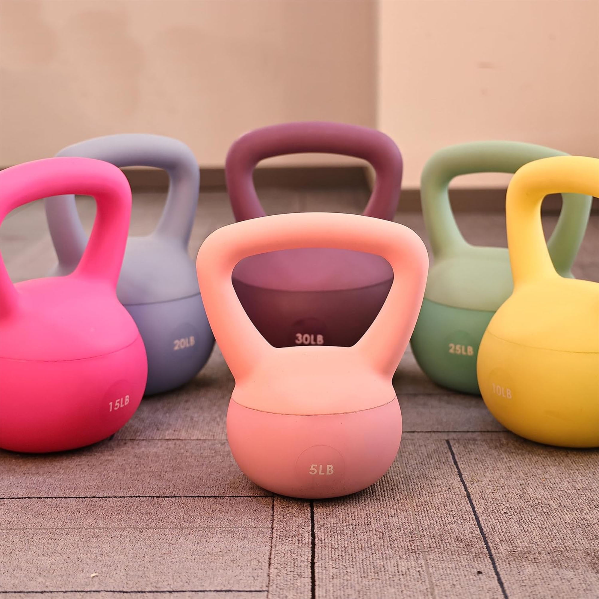 Fitvids Soft Kettlebell with Ergonomic Grip, Iron & Sand Filled, 10 Pounds, Yellow