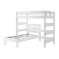 thumbnail image 3 of Plank+Beam Solid Wood Farmhouse Twin over Twin L-Shaped Bunk Bed for Adults, White Wash, 3 of 6