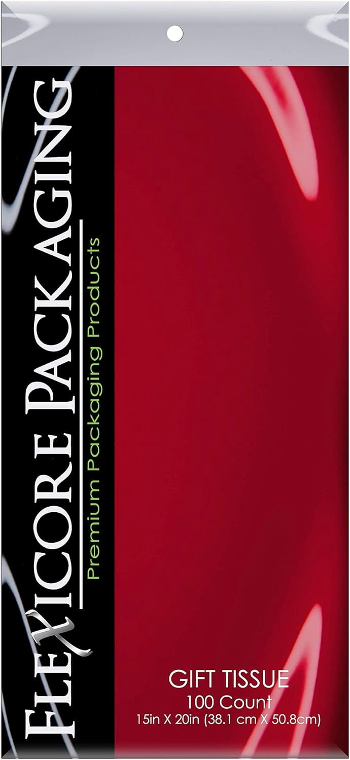 Gift Wrap Tissue Paper|15"x20"|100 Count (Deep Scarlet, 100 Sheets)