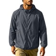 thumbnail image 2 of DYTTDG Men's Lightweight Hooded Windbreaker, Waterproof Full Zip Long Sleeve Jacket with Zipper Pockets for Outdoor Activities, 2 of 8