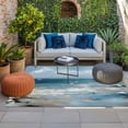 thumbnail image 2 of Blue Seaside Outdoor Rug for Patio/Deck/Porch, Non-Slip Large Area Rug 6 x 9 Ft, Waves Birds Modern Oil Painting Summer Beach Indoor Outdoor Rugs Washable Area Rugs, Camping Rug Carpet Runner, 2 of 8
