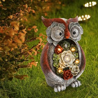  HSHD Solar Owl Decoration Lights Outdoor Spread-Winged Owl  Figurine Garden Decor with Metal Yard Art.Owl Statue Light for Pathway  Patio Backyard Decoration Lawn Ornaments(12x15 Owl) : Patio, Lawn & Garden
