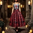 thumbnail image 2 of Novelty Halloween Dress for Women Day of Dead for Women 1950s Vintage Swing Dress for Women, 2 of 5